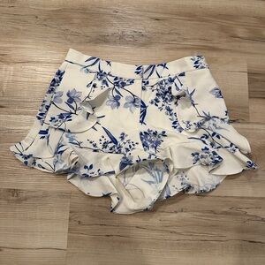 Cute Blue and White Floral Shorts Size 2